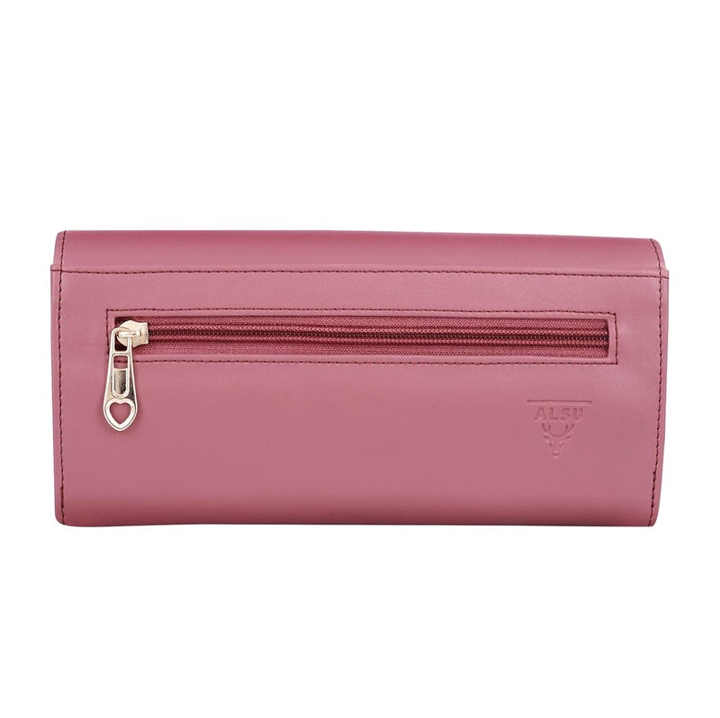ALSU Women's Wallet Clutch Purse | 4 card pocket| twist lock closure| phone pocket - Image 3