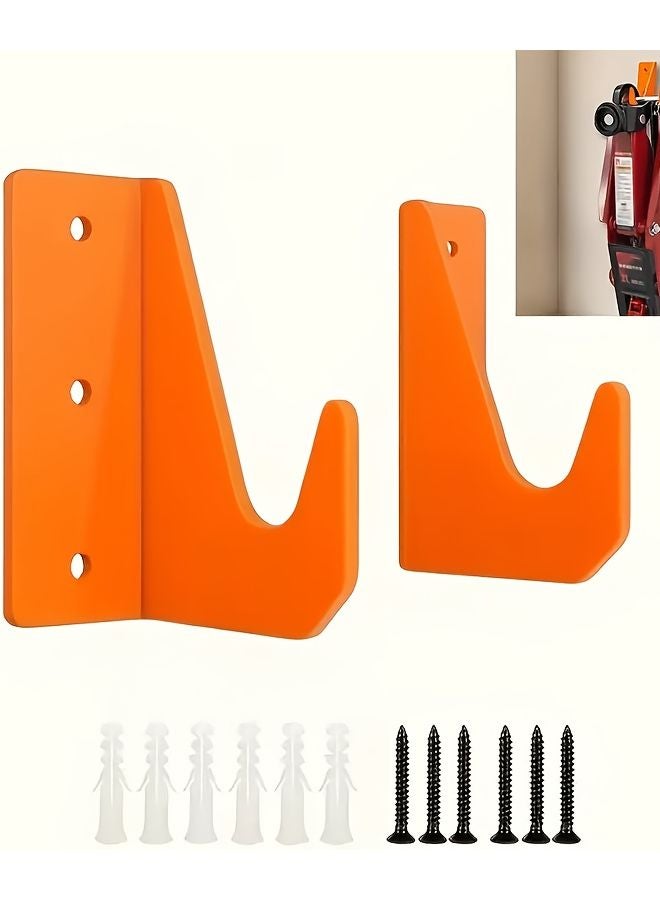 Orange Heavy Duty Metal Wall Hooks For Garage Workshop Storage - Image 1