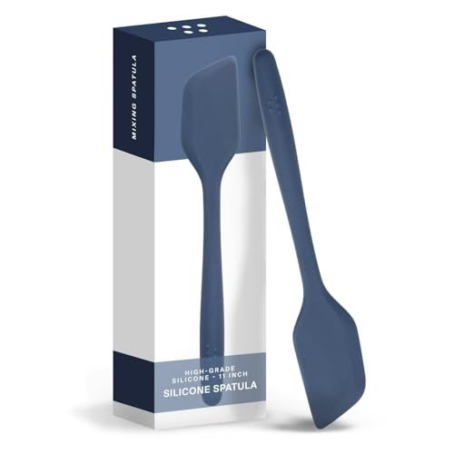 Misen Nonstick-Safe Silicone Spatula - Dishwasher Safe, Heat Resistant - Versatile Professional-Grade Kitchen Tool for Pancakes, Eggs, and Baking - Strong, Flexible, Durable Rubber Utensil - Blue - Image 1