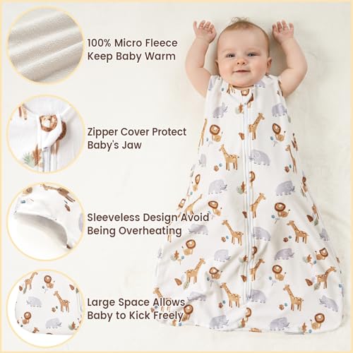 PHF 3 Pack Warm Micro-Fleece Baby Sleep Sack 18-24 Months, Soft Baby Wearable Blanket, 2-Way Zipper Sleeping Bags, Comfy Toddler Sleeping Sack for Boys, Woodland - Image 2