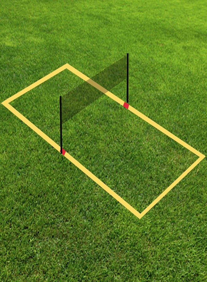 FunBadmenton Singles & Doubles Badminton Court Boundary Line Combo - Creates 44x20 ft & 44x17 ft Court on Grass & Soil | Easy Setup | Saves Money - Image 1