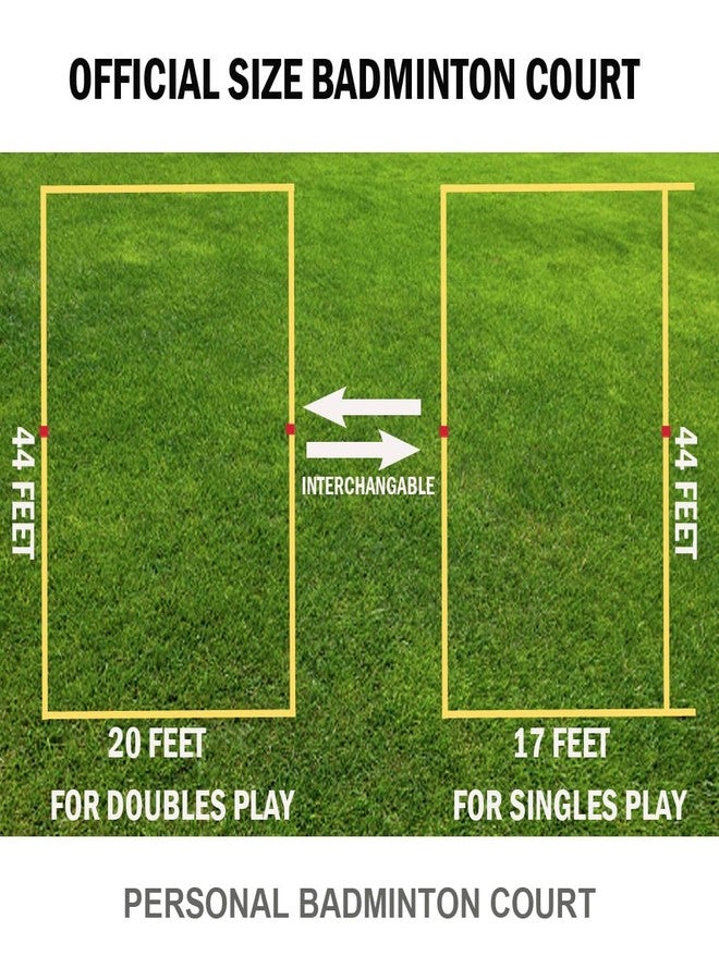 FunBadmenton Singles & Doubles Badminton Court Boundary Line Combo - Creates 44x20 ft & 44x17 ft Court on Grass & Soil | Easy Setup | Saves Money - Image 3