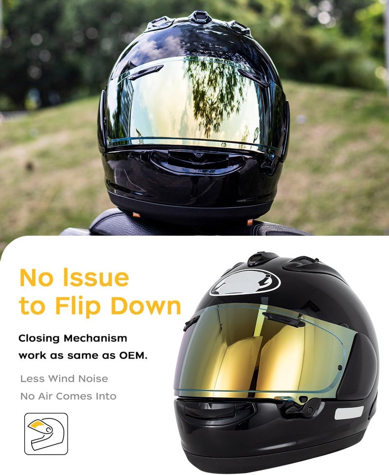 Soman Regent-X Visor Replacement - Gold VAS-V MAX Vision Face Shield Compatible with Multiple Helmet Models - Image 3