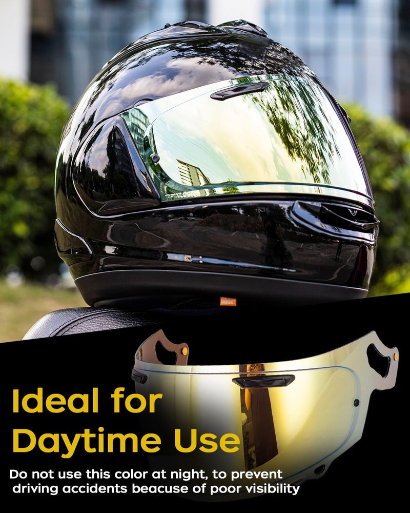 Soman Regent-X Visor Replacement - Gold VAS-V MAX Vision Face Shield Compatible with Multiple Helmet Models - Image 2