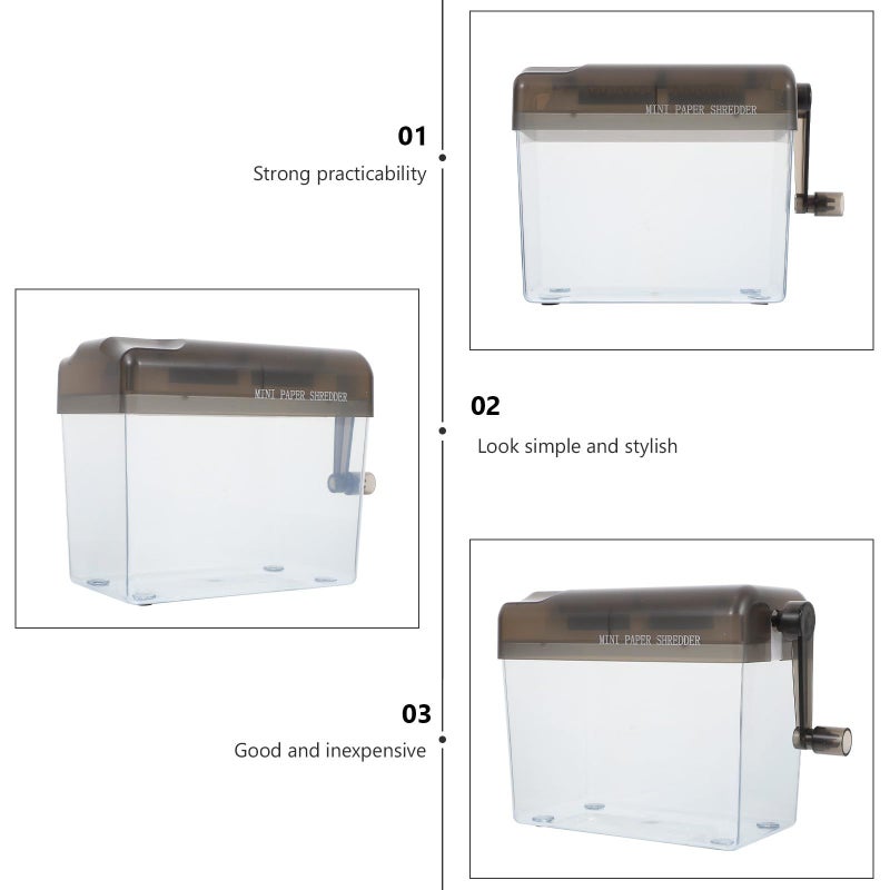 Mini Manual Paper Shredder A6 Portable Desktop Hand Crank Document Shredding Tool For Home Office Use - Image 4