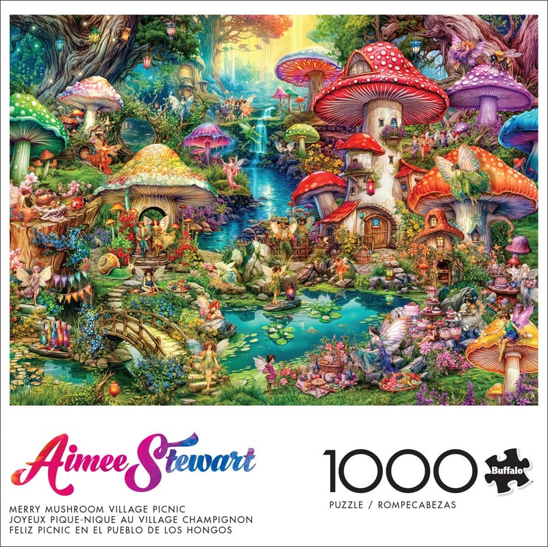 Buffalo Games - Aimee Stewart - Merry Mushroom Village Picnic - 1000 Piece Jigsaw Puzzle for Adults -Challenging Puzzle Perfect for Game Nights - Finished Size is 26.75 x 19.75 - Image 2