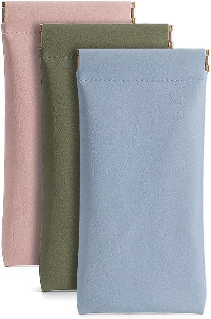 Paporich 3 Pcs Leather Eyeglasses Cases - Soft Anti-Scratch Sunglass Pouch Set for Men and Women - Image 1