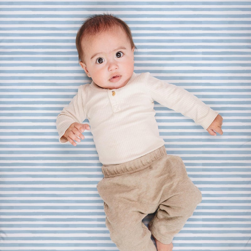Sorrel + Fern Crib Sheets Neutral - Fitted Baby Crib Sheets Bed for Girl Boy - 2 Pack Standard & Toddler Mattress - Buttery Soft Organic Cotton Blend (Airplanes in The Clouds) - Image 4
