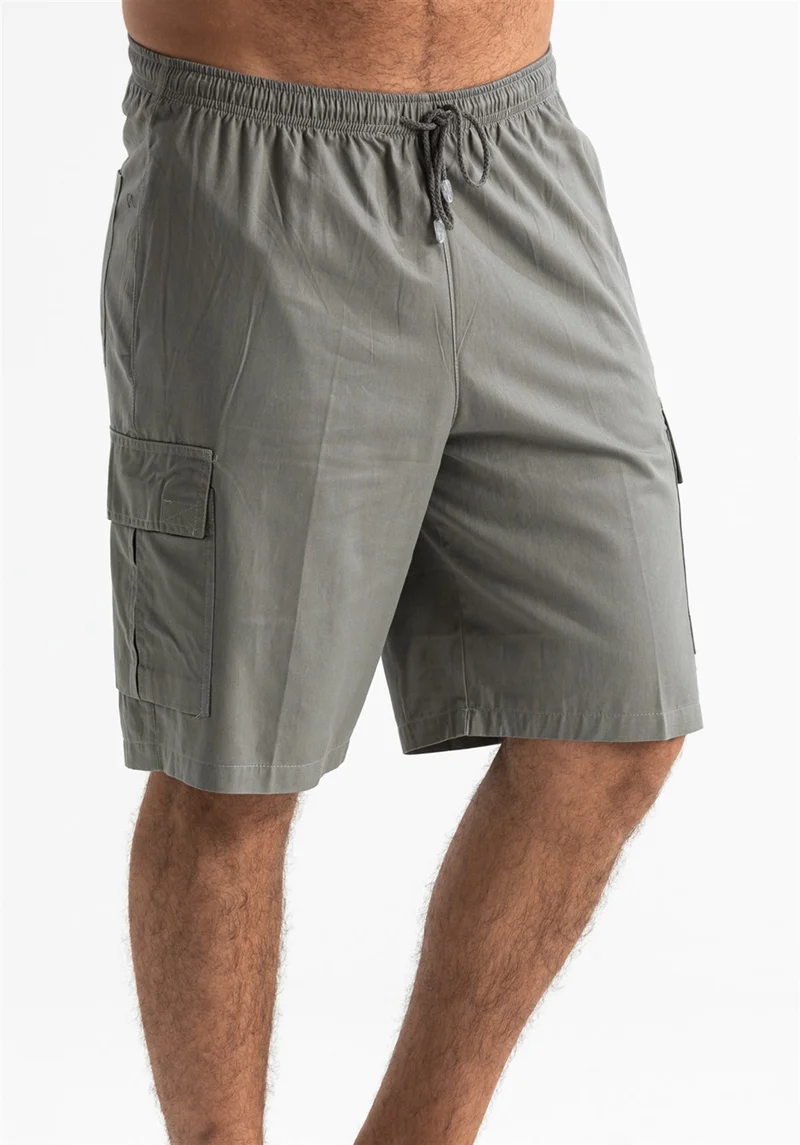 Eliş Şile Bezi Gabardine Elastic Men's Shorts Khaki Hk