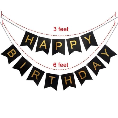 TOYXE Happy Birthday Paper Banner with Fringe Curtains and Balloons Set of 25 Pcs - Image 4