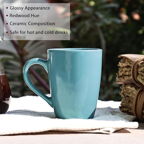CRAF10 Exquisite Solid Ceramic Coffee Mugs - Cadet Blue Color,Microwave Safe- 340ml Capacity, Dishwasher & Freezer Safe - Image 5