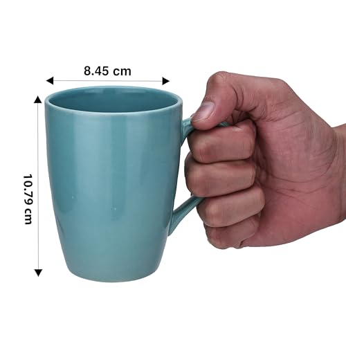CRAF10 Exquisite Solid Ceramic Coffee Mugs - Cadet Blue Color,Microwave Safe- 340ml Capacity, Dishwasher & Freezer Safe - Image 2
