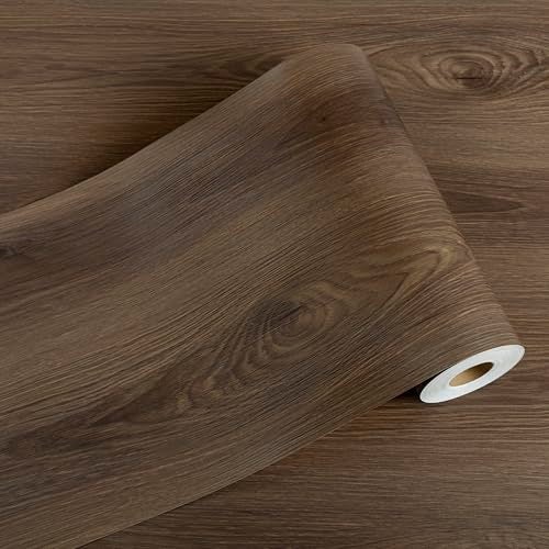 Dureidos Peel and Stick Floor Tile-Wood Vinyl Flooring Roll Waterproof for Kitchen and Bathroom-11.8" x 118" Self Adhesive Laminate Flooring Stickers Cover 9.69 sq.ft - Image 1