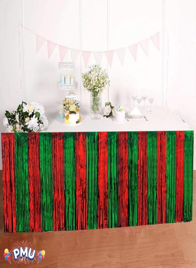PMU Table Skirt Red and Green Fringe 9 ft x 29 inches Pkg3 - Image 4