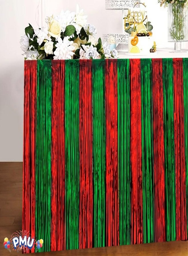PMU Table Skirt Red and Green Fringe 9 ft x 29 inches Pkg3 - Image 5