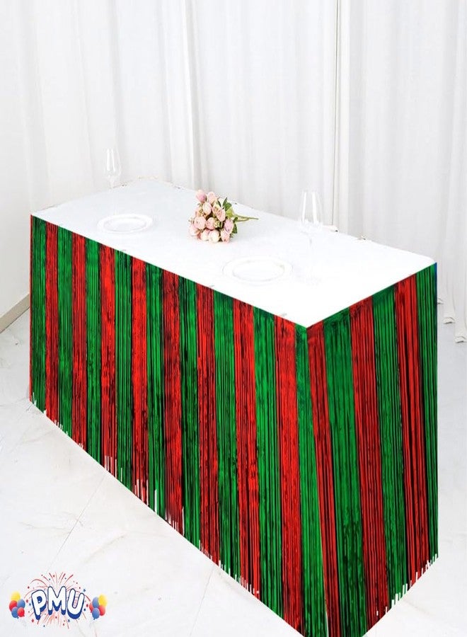 PMU Table Skirt Red and Green Fringe 9 ft x 29 inches Pkg3 - Image 3