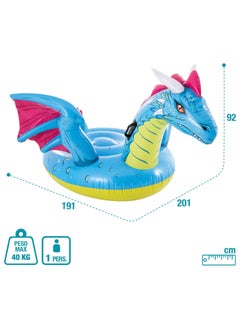 INTEX Inflatable Ride On Dragon Float For Kids, 201 x 191 cm  - Image 3