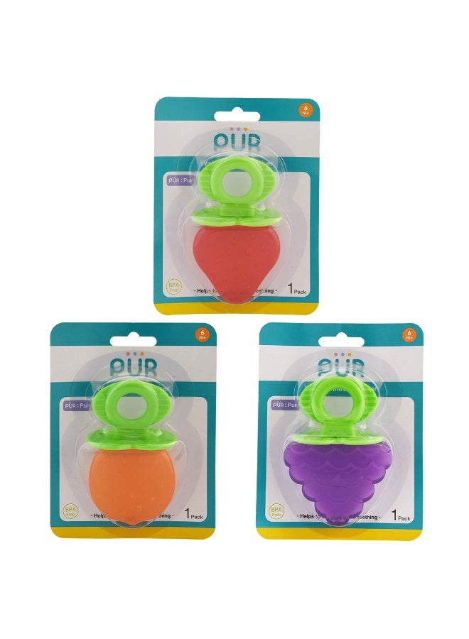 PUR Water-Filled Teether - Fruit Shape - Effective Soother for Babies 6 Months and Up - Image 1