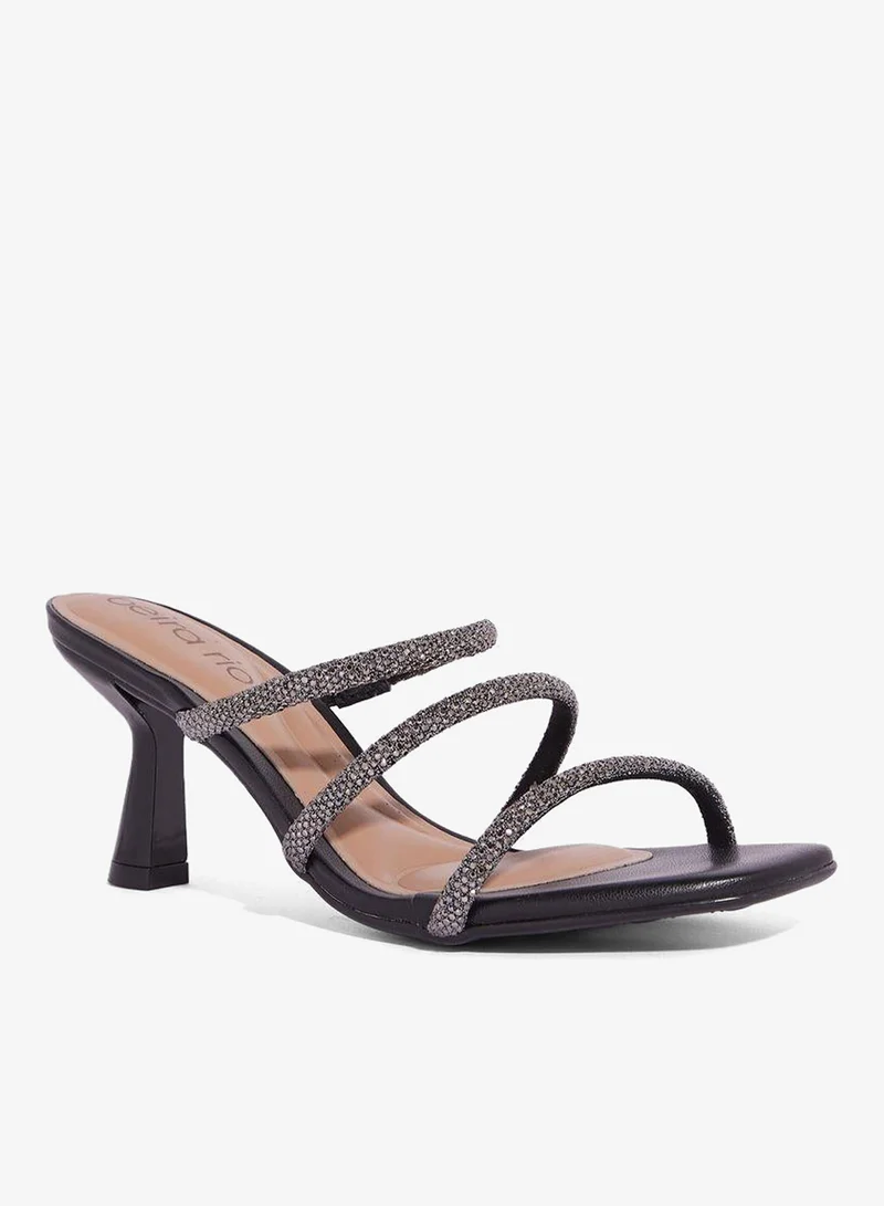 Beira Rio Black Block Heel Sandals for Women – Stylish Ladies Heels Sandals for Everyday Wear for Women | Best Price UAE