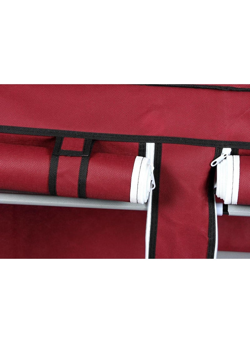 GTC® 7+2 Layer 27-Pairs Portable Boot Rack Double Row Shoe Rack,Mahroon ( It N - 2263 )