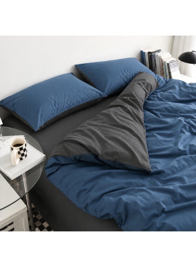 Kylinx Home 4PCS Duvet Cover Sets, King Bedding Quilts Sets Bed Cover, Bedding Set, Including Sheet Duvet Cover and 2 Pillows Comforter Sets 220x240cm (Blue) - Image 4