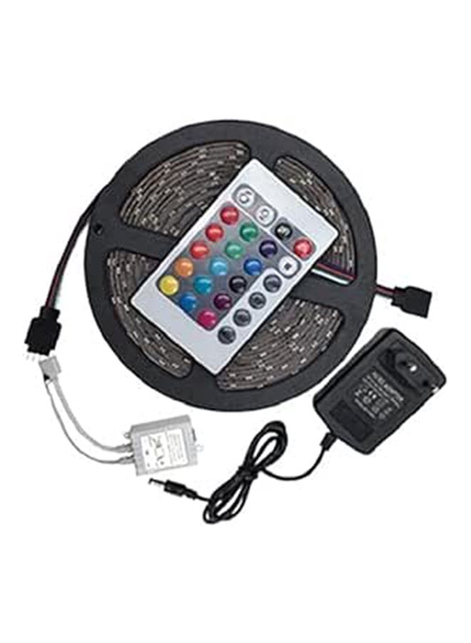 Rgb LED Strip Waterproof 5m Smd 5050 300 LEDs/roll 24 Keys Ir Remote 12v 6a Power Adapter