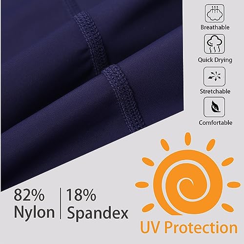 Ubestyle UPF 50+ High Waist Women's Swim Pants Swim Leggings Swimming Tights Long Swimwear Pants Sun Protective (Navy, XL) - Image 5
