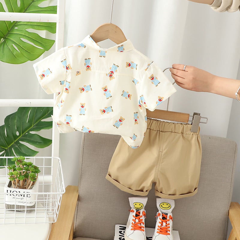 Cute Summer Baby Children'S Clothing Cotton Shirt Shorts 0-6 Years Old Boy'S Clothing 2-Piece Set Children'S Summer Clothing - Image 4