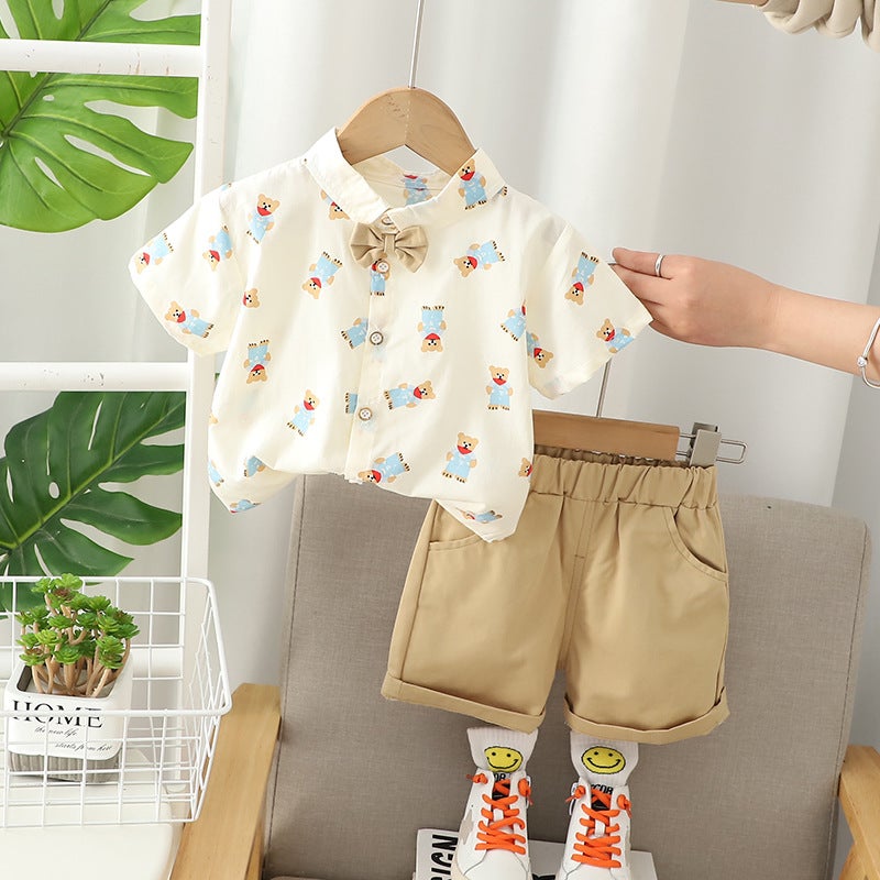 Cute Summer Baby Children'S Clothing Cotton Shirt Shorts 0-6 Years Old Boy'S Clothing 2-Piece Set Children'S Summer Clothing - Image 5
