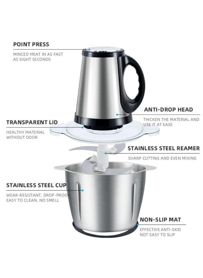 Denx 850W Electric Meat Grinder & Food Chopper – 5L Stainless Steel Bowl, 5 Blades, Multifunction Processor for Meat, Vegetables & Fruits - Image 5