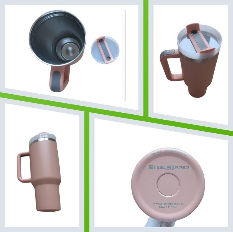 Botash Tumbler with lid and Straw 1200ml Cup Holder Car Gym Yoga Travel Stainless Steel Vacuum Insulated Flask Mug Quencher for WaterIced Tea Coffee or Protein Shake1pcsMulticolour - Image 4