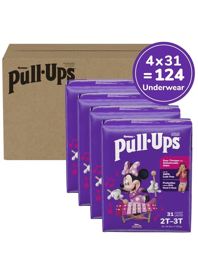 Pull-Ups Girls' Potty Training Pants, Size 2T-3T Training Underwear (16-34 lbs), 124 Count (4 packs of 31)  - Image 2