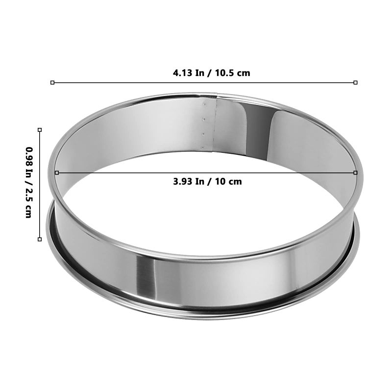 MUKLEI 20 Pack 4 Inch English Muffin Rings, Double Rolled Tart Ring, Stainless Steel Crumpet Rings Nonstick Metal Round Ring Pastry Mold for Baking, Silver - Image 2