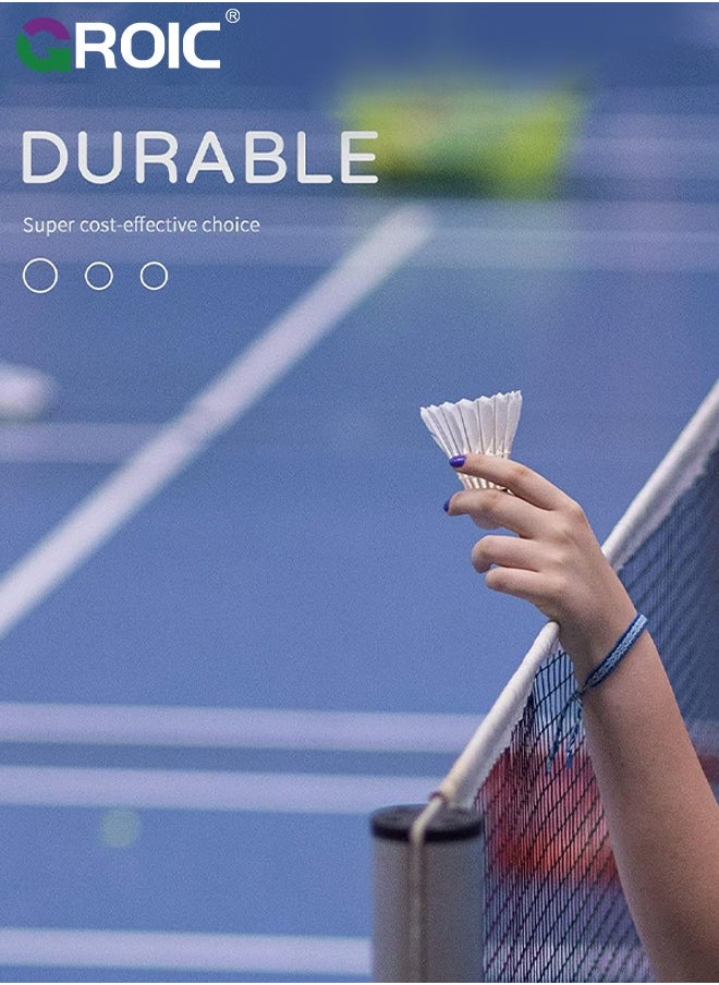 GROIC 6 Pcs Badminton Ball Shuttlecocks, Badminton Birdies Shuttlecocks, Goose Feather Shuttlecocks Stable Durable High Speed Training Badminton Balls for Indoor & Outdoor Practice Training Activities  - Image 5
