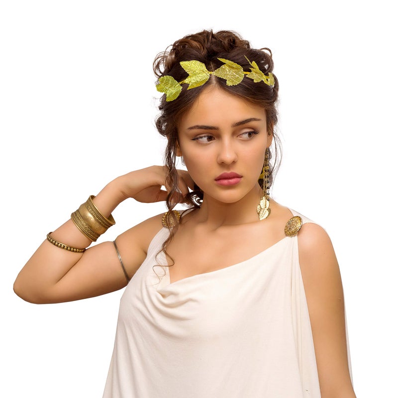 Skeleteen Gold Roman Laurel Headband - Roman Emperor Crown and Greek God and Goddess Wreath Circlet - Image 2