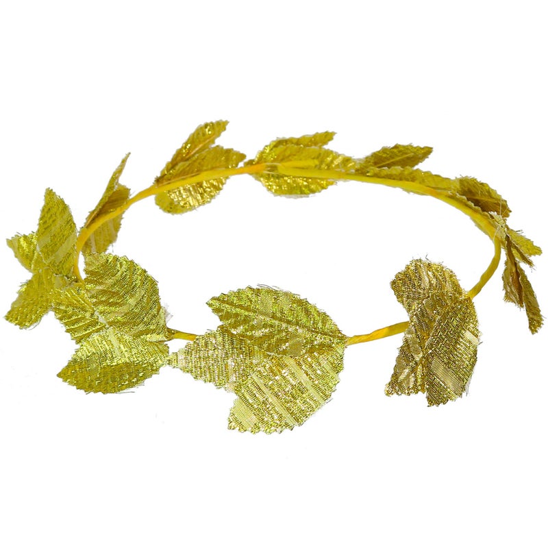 Skeleteen Gold Roman Laurel Headband - Roman Emperor Crown and Greek God and Goddess Wreath Circlet - Image 1
