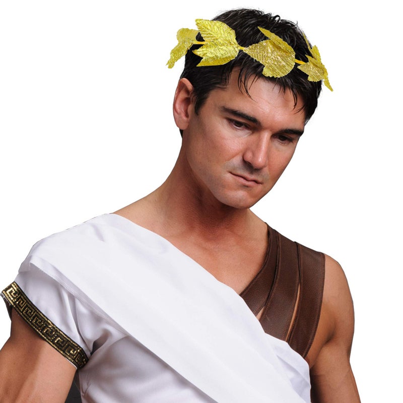 Skeleteen Gold Roman Laurel Headband - Roman Emperor Crown and Greek God and Goddess Wreath Circlet - Image 3