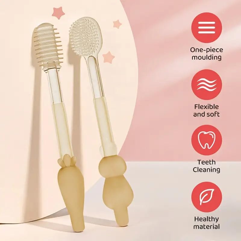 PiyuBind Toothbrush Set, Food Grade Silicone Portable Soft Bristles Brush, Christmas Halloween Thanksgiving Day Easter New Year Gift (1 Set) - Image 3