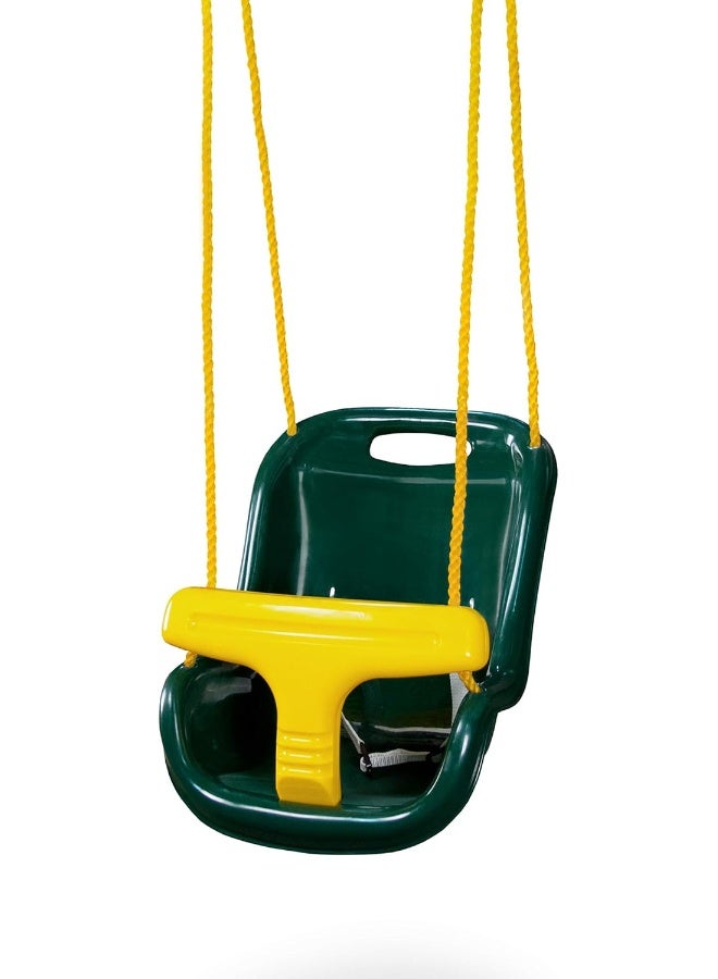 Gorilla Playsets High Back Plastic Infant Swing with Yellow T Bar & Rope - Image 1