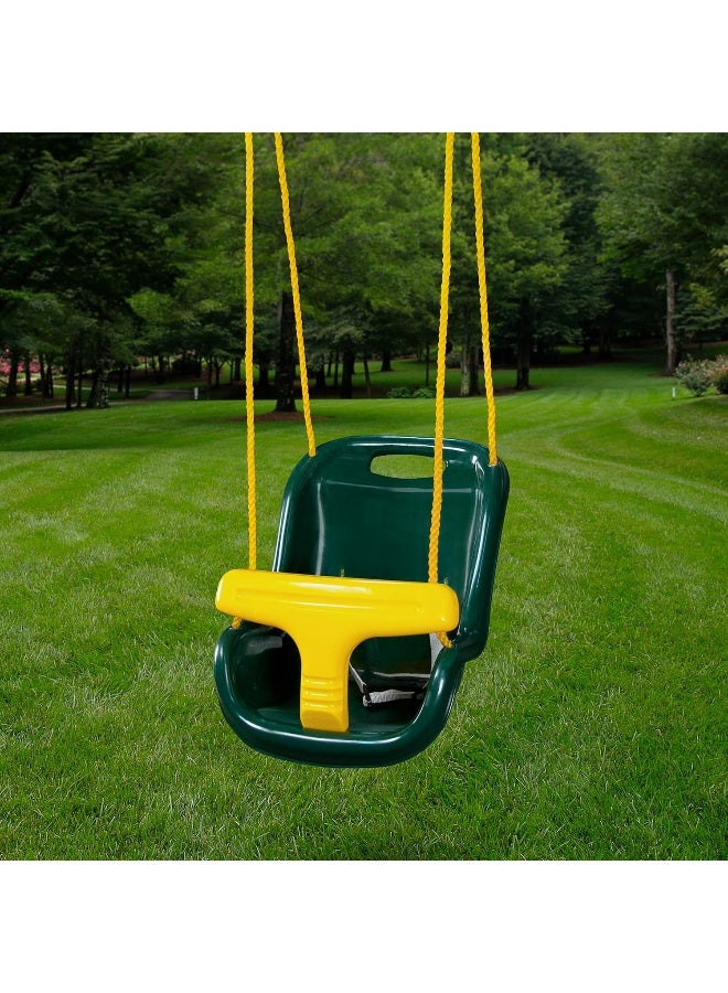 Gorilla Playsets High Back Plastic Infant Swing with Yellow T Bar & Rope - Image 2