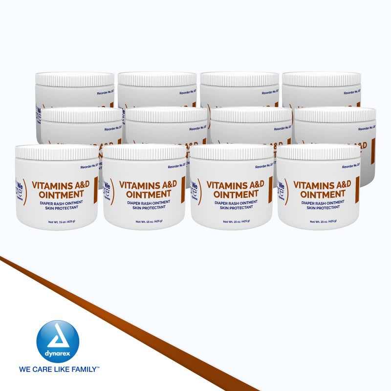 Dynarex Vitamins A & D Ointment, Ointment with Vitamin A and Vitamin D Helps Prevent & Treat Skin Irritation, Diaper Rash, White, 15 Ounce (Pack of 12) - Image 5