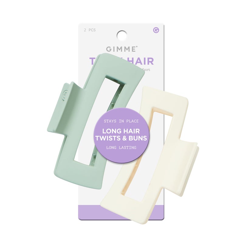 Gimme Beauty XL Thick Hair XLong Hair Holds More VelvetLike Finish Clip for All Lock Types NonSlip FirmHold Daily Wear Accessory Essential Retractable Clip SageTan 2 Pack - Image 3