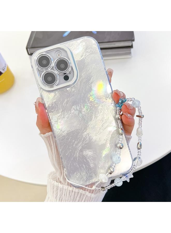 Zaboon Case For iPhone 13 Pro Max Plating Glitter Texture Chain Wristband TPU Phone Case with Lens Film - Image 1