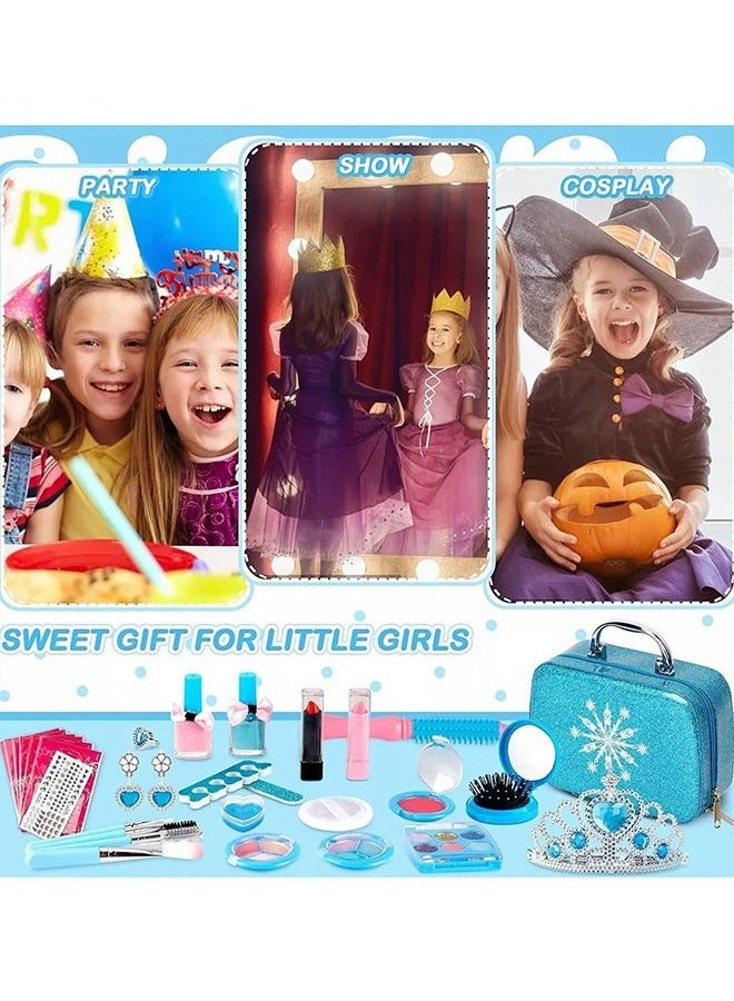 Girl Makeup Box Toy Set, With Storage Box, A Variety Of Practical Tool Combinations, Blue - Image 2