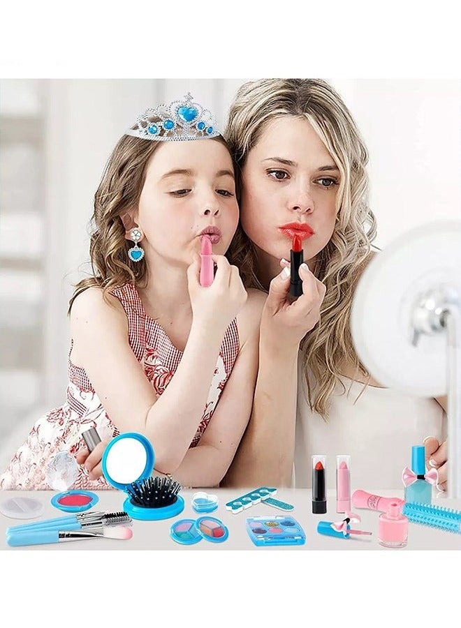 Girl Makeup Box Toy Set, With Storage Box, A Variety Of Practical Tool Combinations, Blue - Image 4