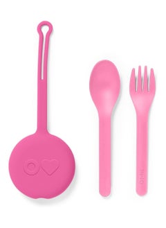 Omielife OmiePod & Utensil Set Bubble Pink  - Image 1