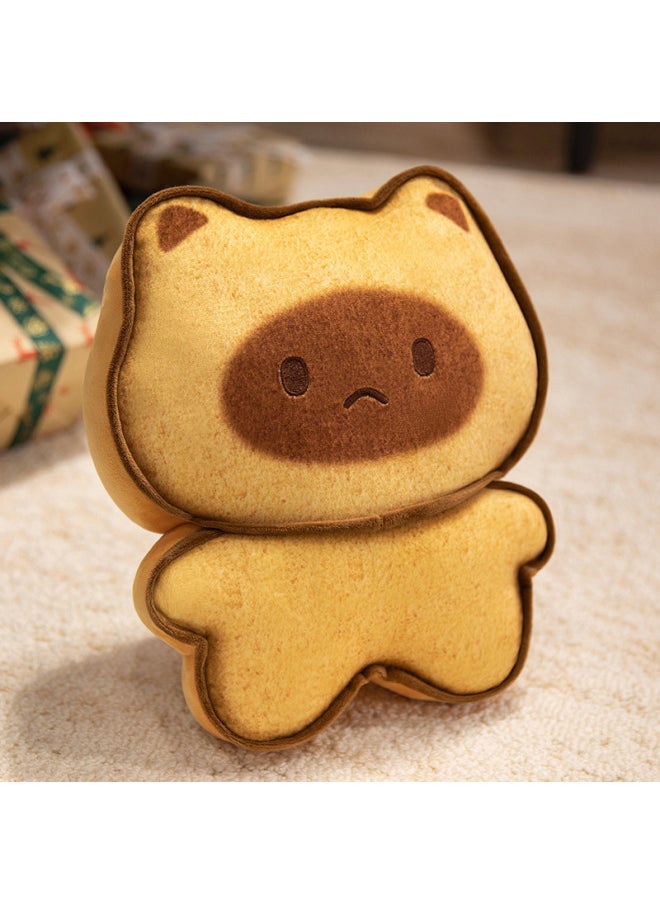 Generic - Cartoon Toast Kitty Plush Toy Toast Capibala Pillow Bread Capybara Keychain Doll Pendant-Specifications:Light Brown Cat Crying Face-Color:30cm 0.3kg - Image 1
