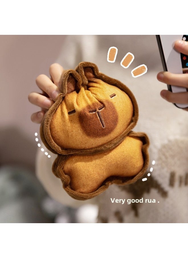 Generic - Cartoon Toast Kitty Plush Toy Toast Capibala Pillow Bread Capybara Keychain Doll Pendant-Specifications:Light Brown Cat Crying Face-Color:30cm 0.3kg - Image 1