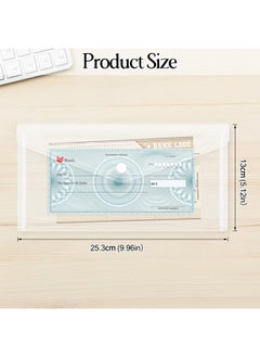 FYY 10Pcs Plastic Envelopes Clear Poly Envelopes File Folders Bag Translucent A6 Size Bill Booklet Wallet With Button Closure For Office Supplies 9.96 X 5.12 Inches Assorted Color  - Image 2