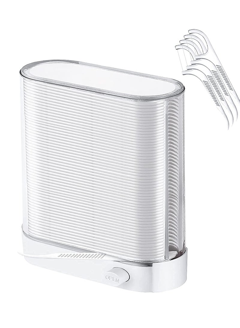 KASTWAVE Dental Floss Picks, Pop up Flossers Holder White Dispenser, Adult Flossing Sticks 88 Count, No Fragrance Smell, Sealed Storage, Cleaning Teeth More Hygienic  - Image 1